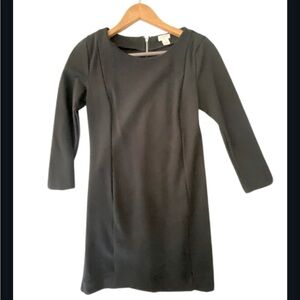 J.CREW TIMELESS STAPLE CAPSULE BLACK long sleeve DRESS petite stretch short